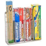 The best ezoware silver finish wall door mount kitchen wrap organizer silver rack for food storage bags aluminum foil wax paper sandwich bags plastic wrap