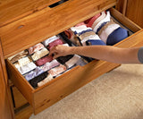 Best topline goods spark premium set of 3 foldable covered drawer organizer closet organizer for socks bras for women underwear baby clothes belts scarves blue