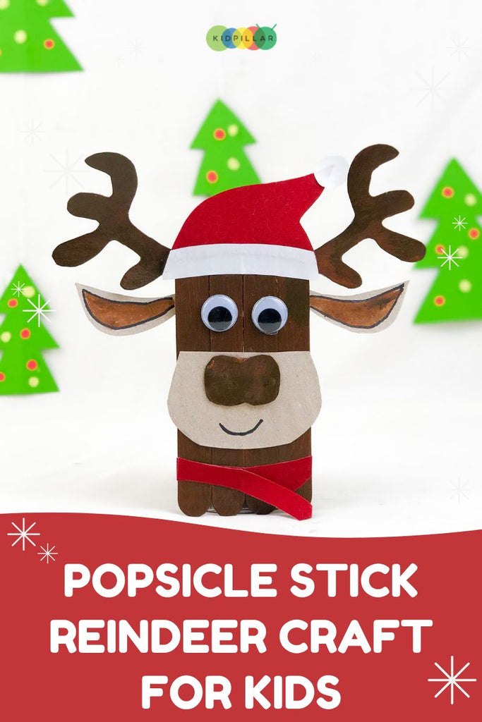 Popsicle Stick Reindeer Christmas Craft (With FREE Template)