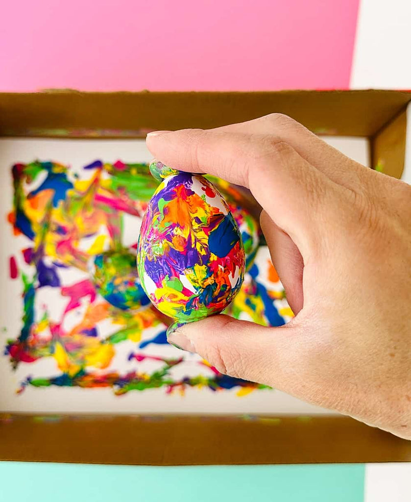 Cardboard Box Egg Painting:  Perfect Preschool Easter Egg Decorating