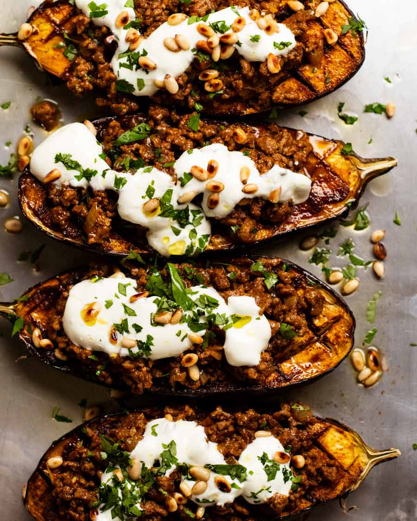 Easy Moroccan Stuffed Eggplant (beef or lamb)