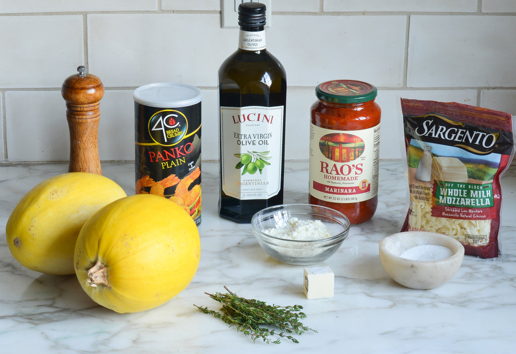 Cheesy Baked Spaghetti Squash with Marinara Sauce