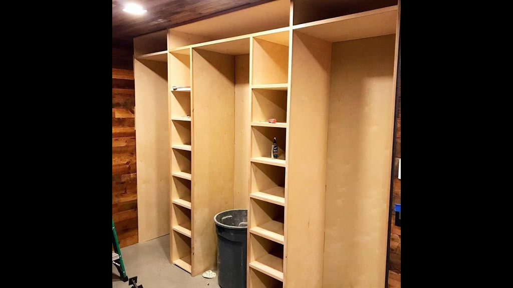 This closet organizer build is at the face frame stage