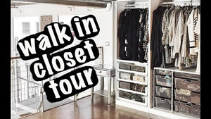 You asked + it's here! My walk in closet tour in my loft + how I organize and store my clothing and accessories