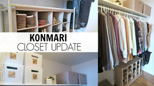 Check out the KonMari mini makeover and organization of our walk-in closet! This update project comes after decluttering and has made such a difference for ...