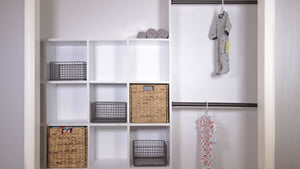 I updated the closet in our future nursery with some plywood cube shelves and clothing rods! ----- SUBSCRIBE ...