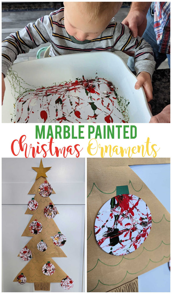 Marble Painted Christmas Ornaments