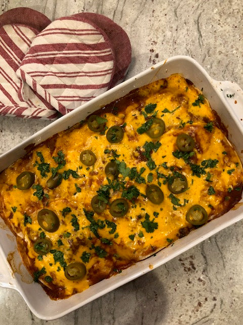lazy beef and cheese enchiladas