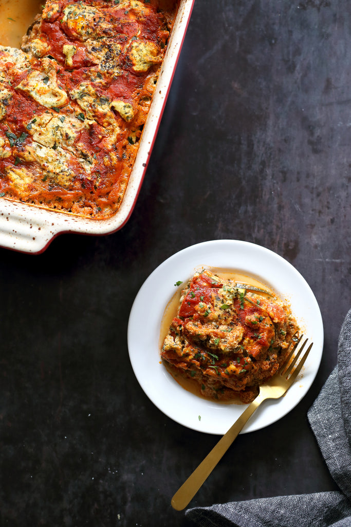 Vegan Gluten free Zucchini Lasagna with Tofu Ricotta