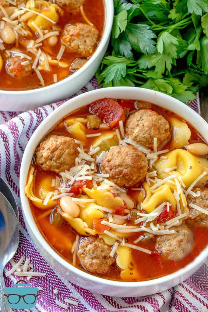 CROCK POT MEATBALL AND TORTELLINI SOUP