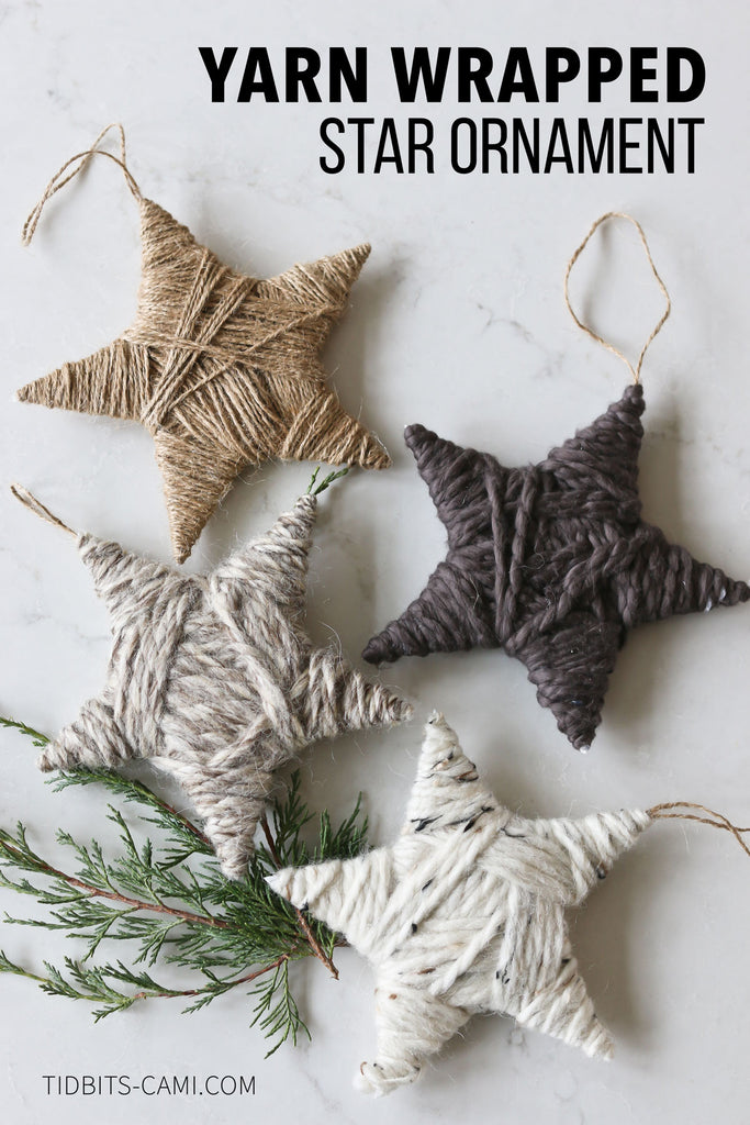 How to Make Yarn Wrapped Star Ornaments for Christmas