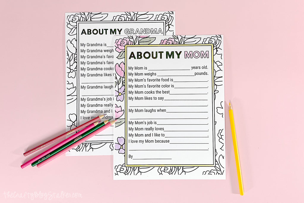 Mother’s Day Questionnaire Printable for Mom and Grandma