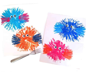 Fork Painted Puffer Fish Craft