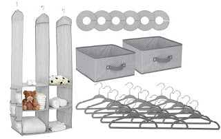 Delta Children Nursery Closet Organizer Set, Dove Grey, (24 Piece) for Only $19.99 (Was $33)!!!