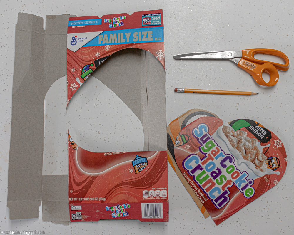 Heart-Shaped Cereal Box Notebook with Upcycled Papers