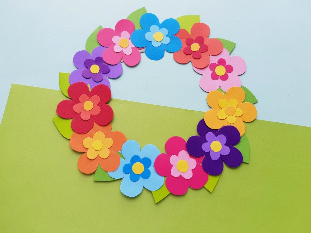 Colourful Paper Flower Wreath Craft
