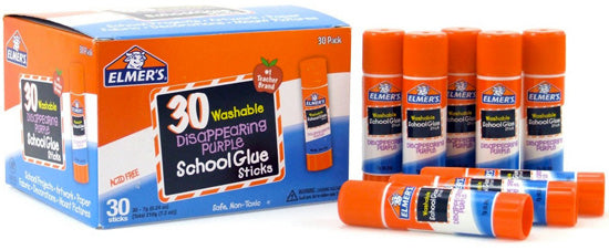 Elmer’s Disappearing Purple School Glue Sticks, 30 ct – as low as $7.86 (26 cents ea)