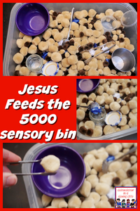 Jesus Feeds the 5000 sensory bin