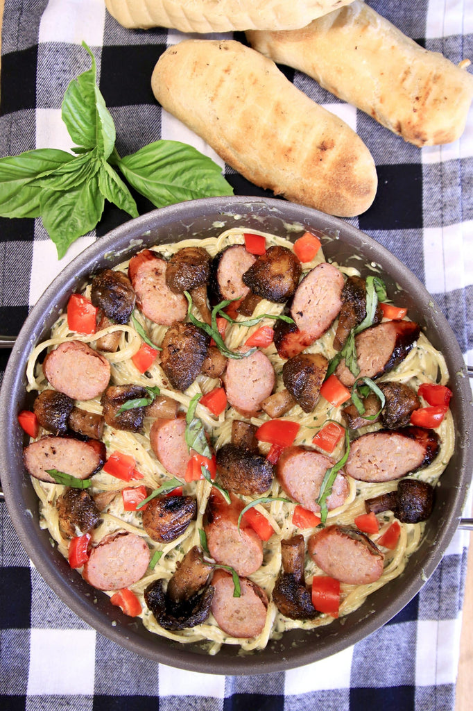 Creamy Pesto Sausage Pasta