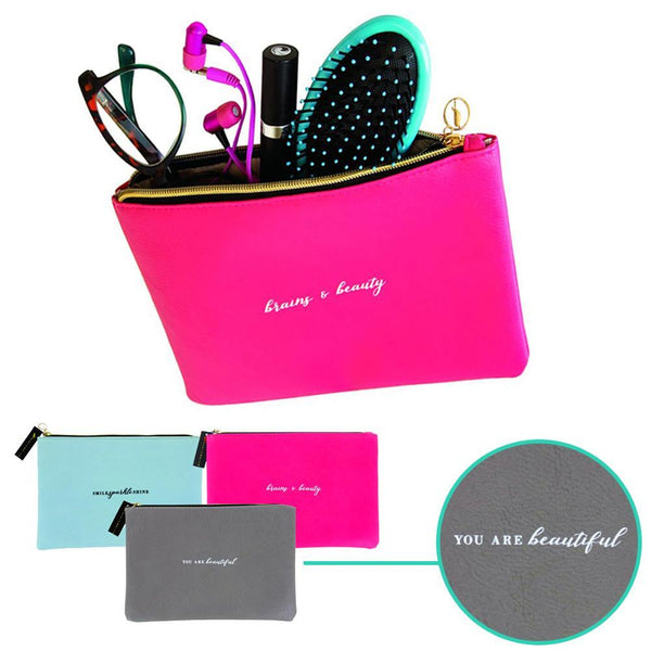 1 Beauty Cosmetic Pouch Makeup Bag Travel Case Zippered Toiletry Purse Organizer