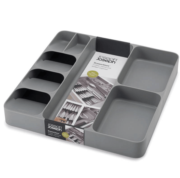DrawerStore Cutlery and Utensil Organizer, Grey - adtwixt