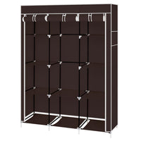 67&quot; Portable Closet Organizer Wardrobe Storage Organizer with 10 Shelves Quick and Easy to Assemble Extra Space Dark Brown