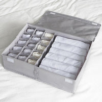 2-in-1 Foldable Oxford Fabric Underwear Organizer Clothes Store Box with Lid