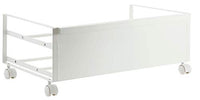 Red Co. Double Tier Mobile Rolling Shoe Rack, Space Saving Rectangular Footwear Storage Organization, White