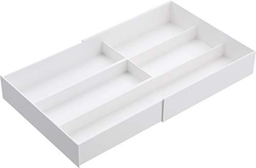 YAMAZAKI home Tower Expandable Cutlery Drawer Organizer WH Space Saving, One Size, White