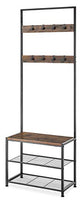 Whitmor Modern Industrial Entry Way Tower/Bench with Shoe Shelves