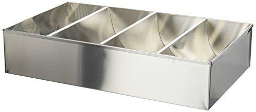 Winco SCB-4 4-Compartment Stainless Steel Cutlery Bin