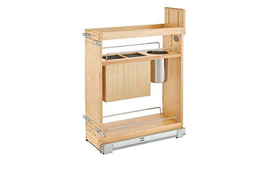 Rev-A-Shelf - 448KB-BCSC-8C - 8 in. Pull-Out Wood Base Cabinet Organizer with Knife Block and Soft-Close Slides