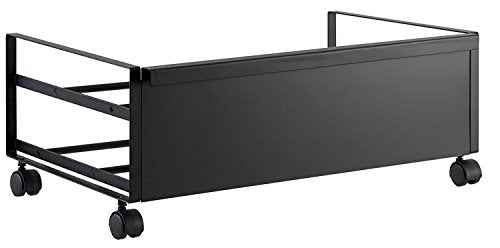 Red Co. Double Tier Mobile Rolling Shoe Rack, Space Saving Rectangular Footwear Storage Organization, Black