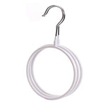 3Pcs Portable Multifunction Metal Belt/Scarf Ring Hanger Holder Closet Organizer (White)