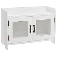 MyGift Antique White Wood Kitchen & Bathroom Countertop Mini Cabinet Organizer