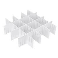 NICEXMAS 5pcs Adjustable Plastic Drawer Divider Household Storage Spacer Drawer Closet Grid Divider for Makeup Socks Underwear 47x9cm(White)