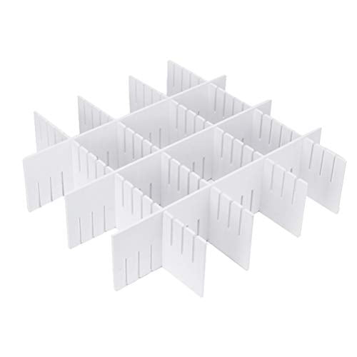 NICEXMAS 5pcs Adjustable Plastic Drawer Divider Household Storage Spacer Drawer Closet Grid Divider for Makeup Socks Underwear 47x9cm(White)