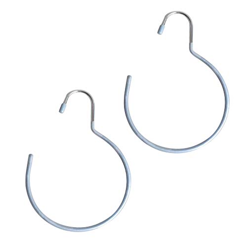 Flameer 2-Pack Metal Loop Scarf Hanger, Closet Organization Storage Holder for Scarves, Ties, Shawls, Belts,Clothes Accessories - Silver