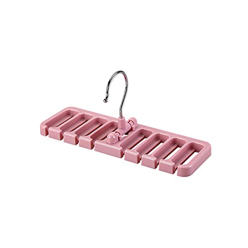ETbotu 8 Loops Closet Storage Rack Belt Tie Scarf Organizer Hanger Holder Space Saver Pink 22.7X7.5X10.8CM