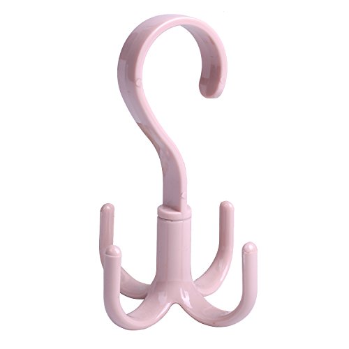 Cinlv 3pcs Classico Closet Organizer Rack for Ties, Belts Light Pink - 4 Hooks