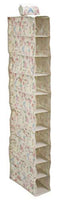 10 Slot Pocket Hanging Shoe Organizer Rack Closet Storage Anti Mold Breathable Fabric Floral Print