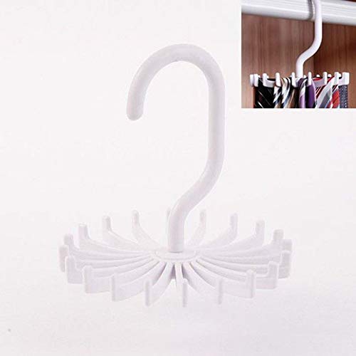 2018 S Plastic Business Rotating 20 Hooks Belt Neck Tie Holder Rack Hanger Organizer Space Saving - Racks Holders