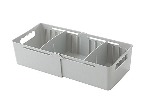 Tahoe Homes Adjustable Drawer Organizer, Multiple-Purpose Organizer Trays Desk, Utensils, Tools, Gadget, (Blue Grey)