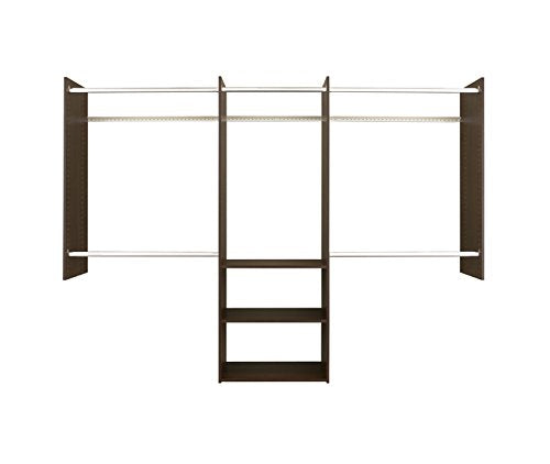 Easy Track 4'-8' Deluxe Starter Kit Closet Storage, Truffle