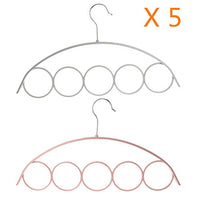 Onpiece 5 Loops Anti-Slip Scarf/Tie / Belt Organizer Hanger Holder Rack, Pack of 5