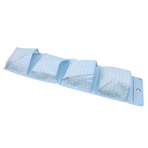 UNKE Large Capacity Waterproof Hanging Closet Organizer Jewelry and Accessories Organizer, Bra Underwear Socks Ties Hanging Organizer,Blue,4-Pocket