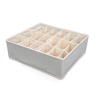 Foldable Drawer Dividers, Scarfs Socks Bra Organizer Storage Box Drawer Closet Organizers Boxes for Underwear Bra Home Storage(31.5x29.5x10.3CM,Style 2 (18 Grid))