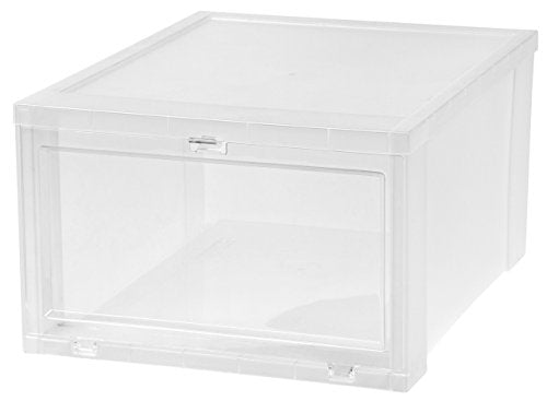 IRIS Large Drop Front Shoe Box, 6 Pack, Clear