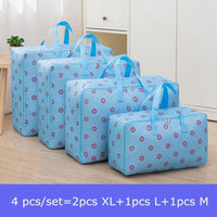 4 pcs/set Large Capacity Oxford Storage Bag M+L+2Pcs XL Closet Organizer For Quilt Cloth Travel Luggage Waterproof Container