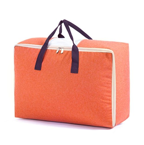 FANTASIEN large Waterproof Oxford Home Quilt Blanket Comforter Pillow Case Storage Bag Organizer Household Foldable Travel Luggage Clothes Shoes Container Holder-100L (100L, orange)